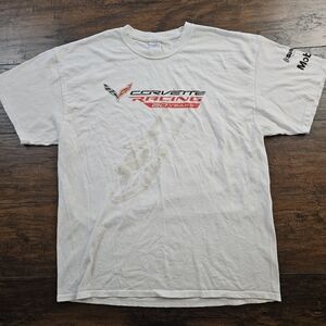 Y2K Corvette Racing 20 Years Port & Company White Graphic T-shirt Size XL